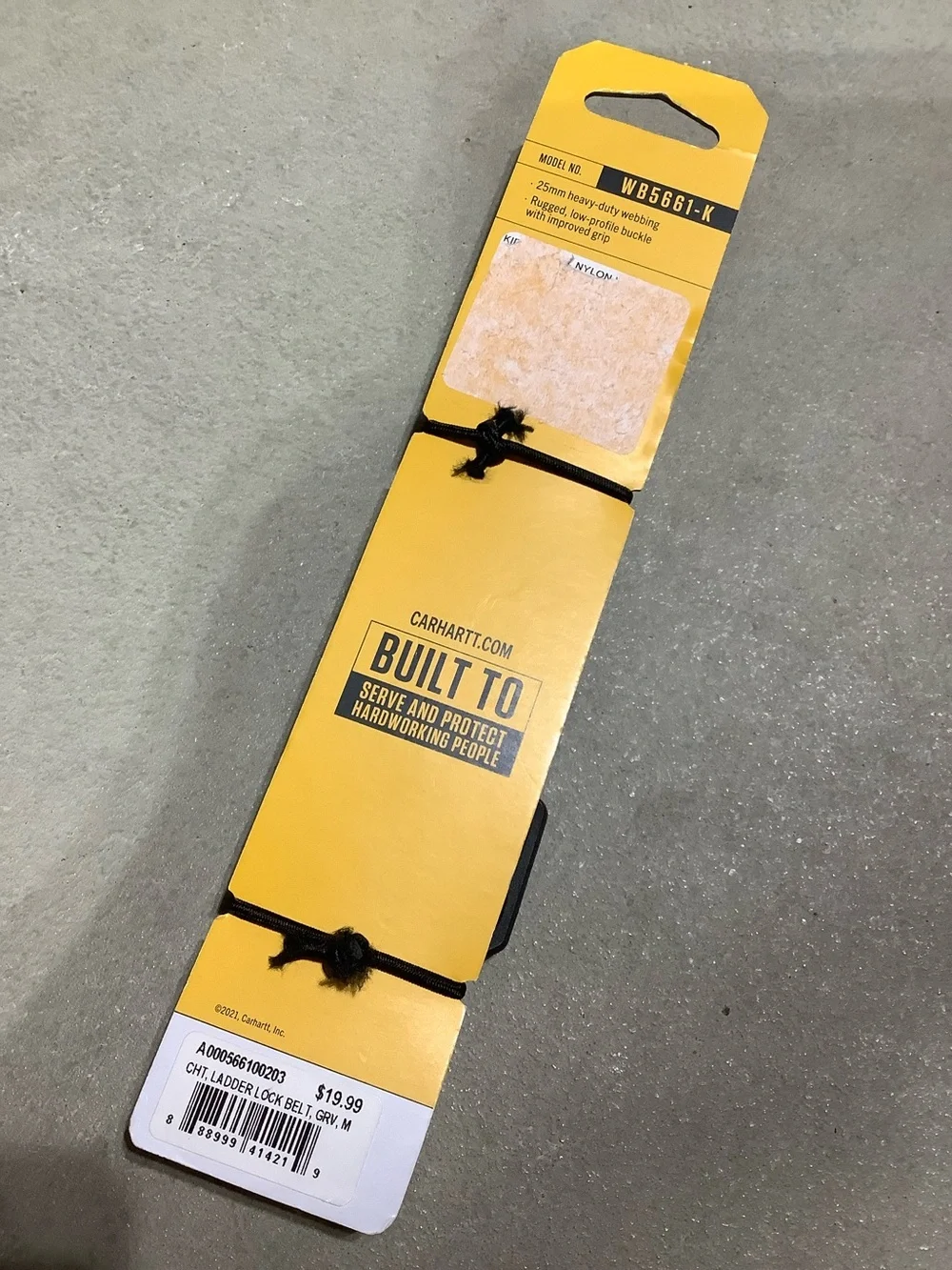 Carhartt grey nylon ladder lock belt